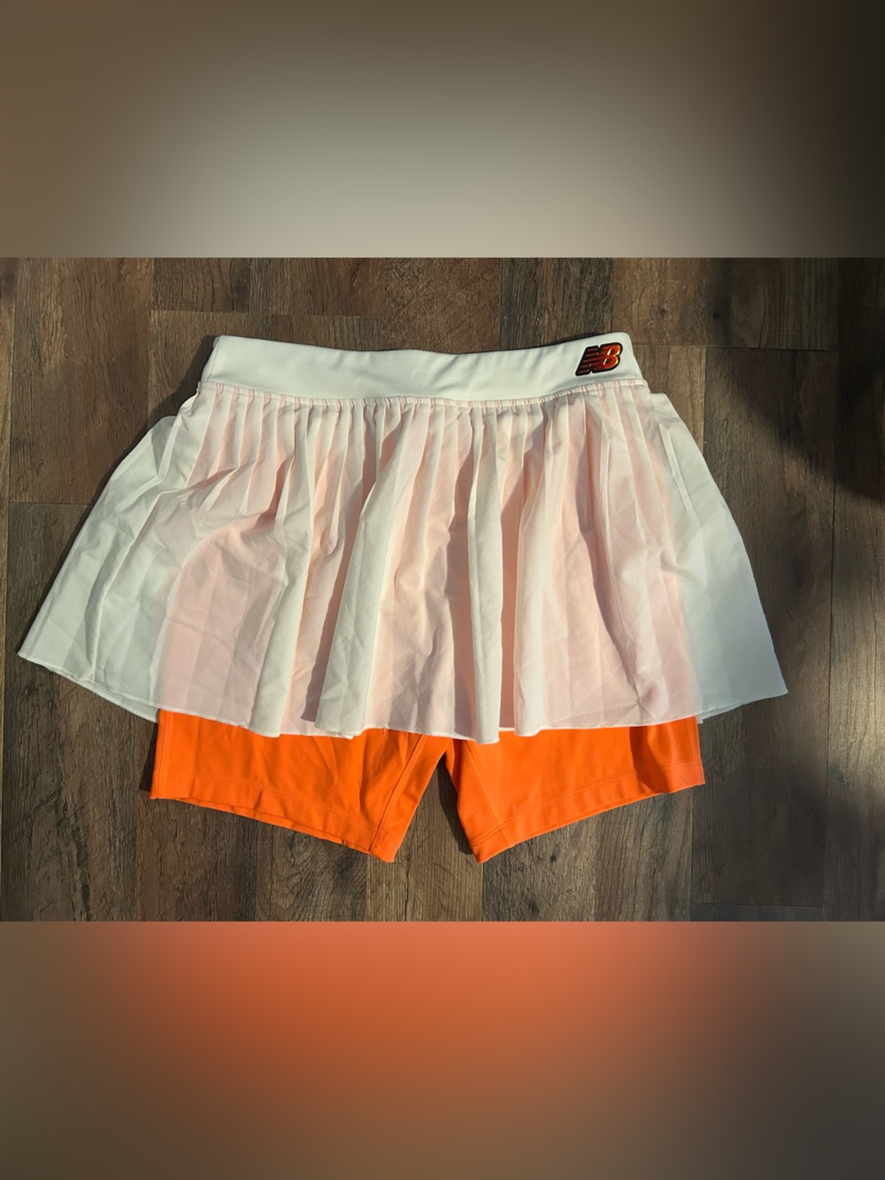 New Balance Active Skort in White/Orange